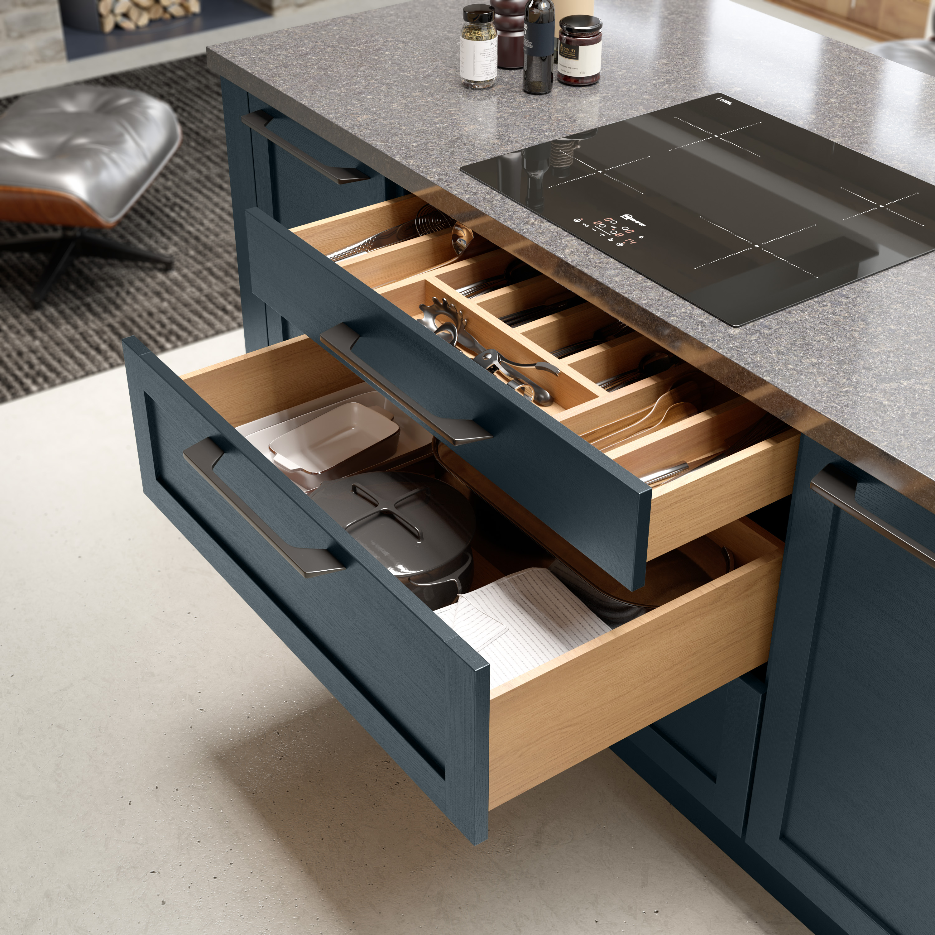 A considered kitchen detail in the showroom